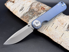 Фото Складной нож Dr.Tech Zefir D4245TBL, сталь D2, рукоять TC4, синий