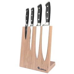 Фото Подставка настольная магнитная для 4 ножей Woodinhome KS002SSOW, дуб