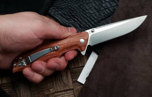 Складной нож Magnum Straight Brother Wood - Boker 01MB723, сталь 440A Satin, рукоять дерево, коричневый от Ножиков