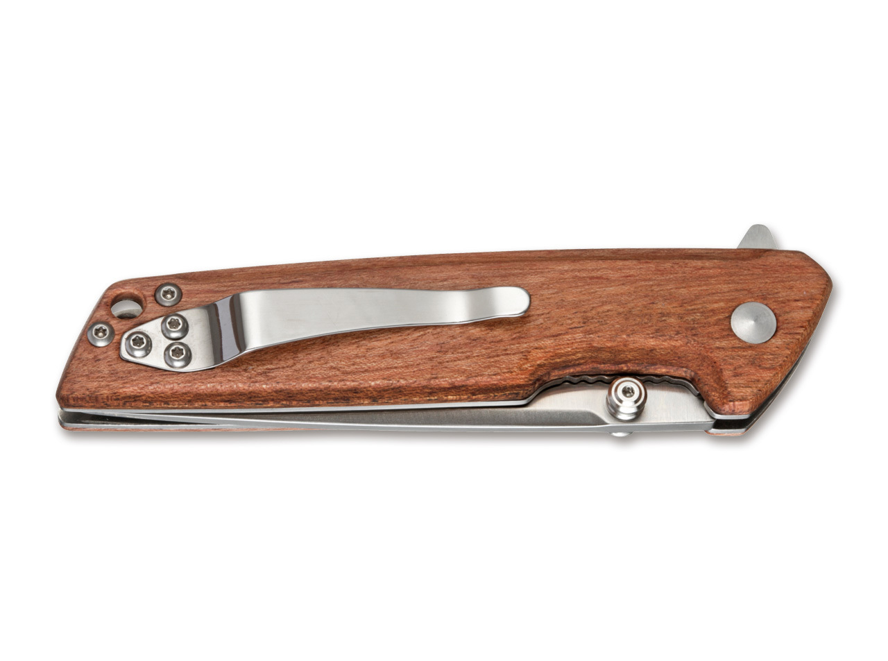 фото Складной нож magnum straight brother wood - boker 01mb723, сталь 440a satin, рукоять дерево, коричневый