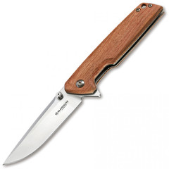 Фото Складной нож Magnum Straight Brother Wood - Boker 01MB723, сталь 440A Satin, рукоять дерево, коричневый