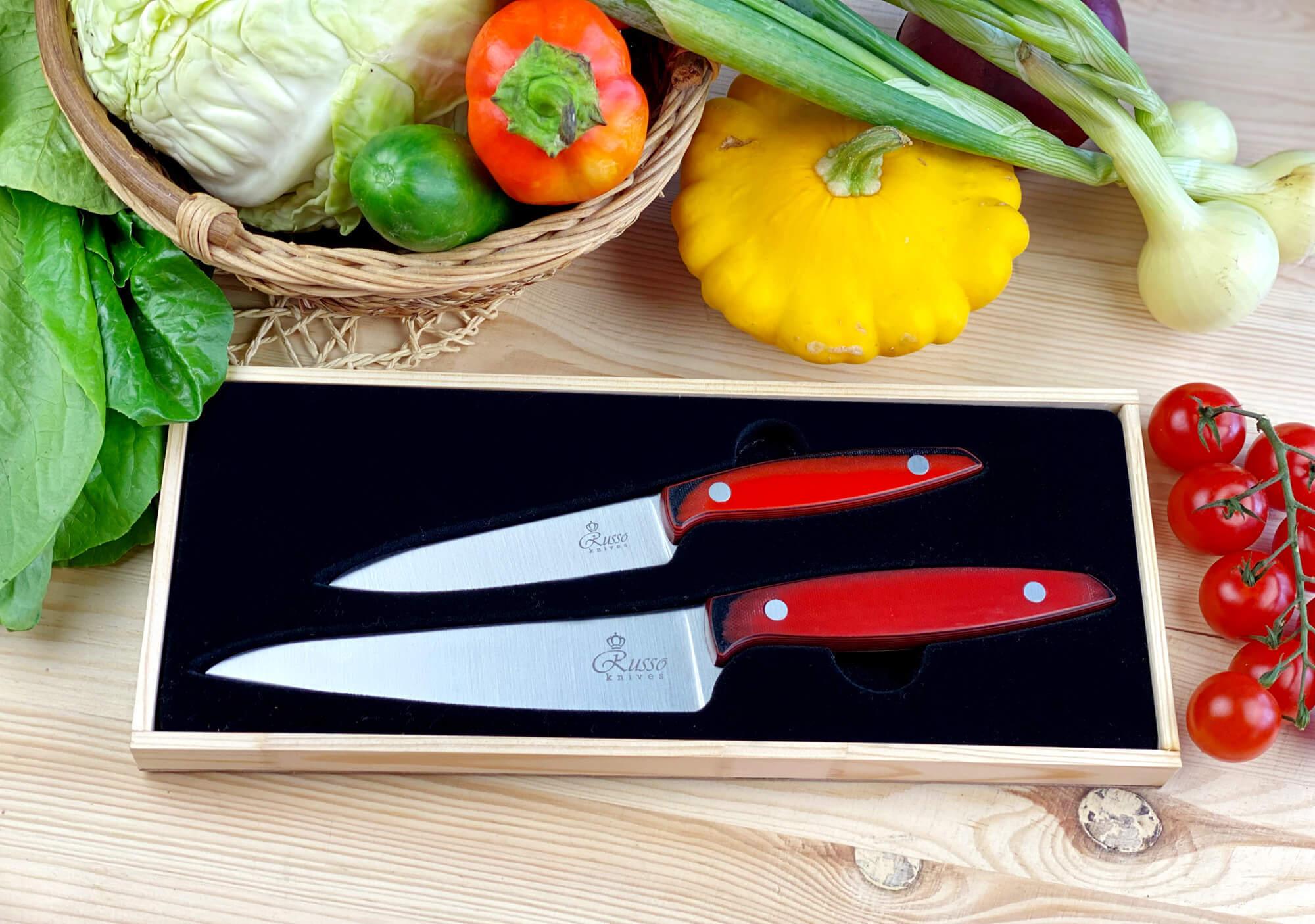 Набор из 2-х кухонных ножей Alexander AUS-8 Satin, Kizlyar Supreme