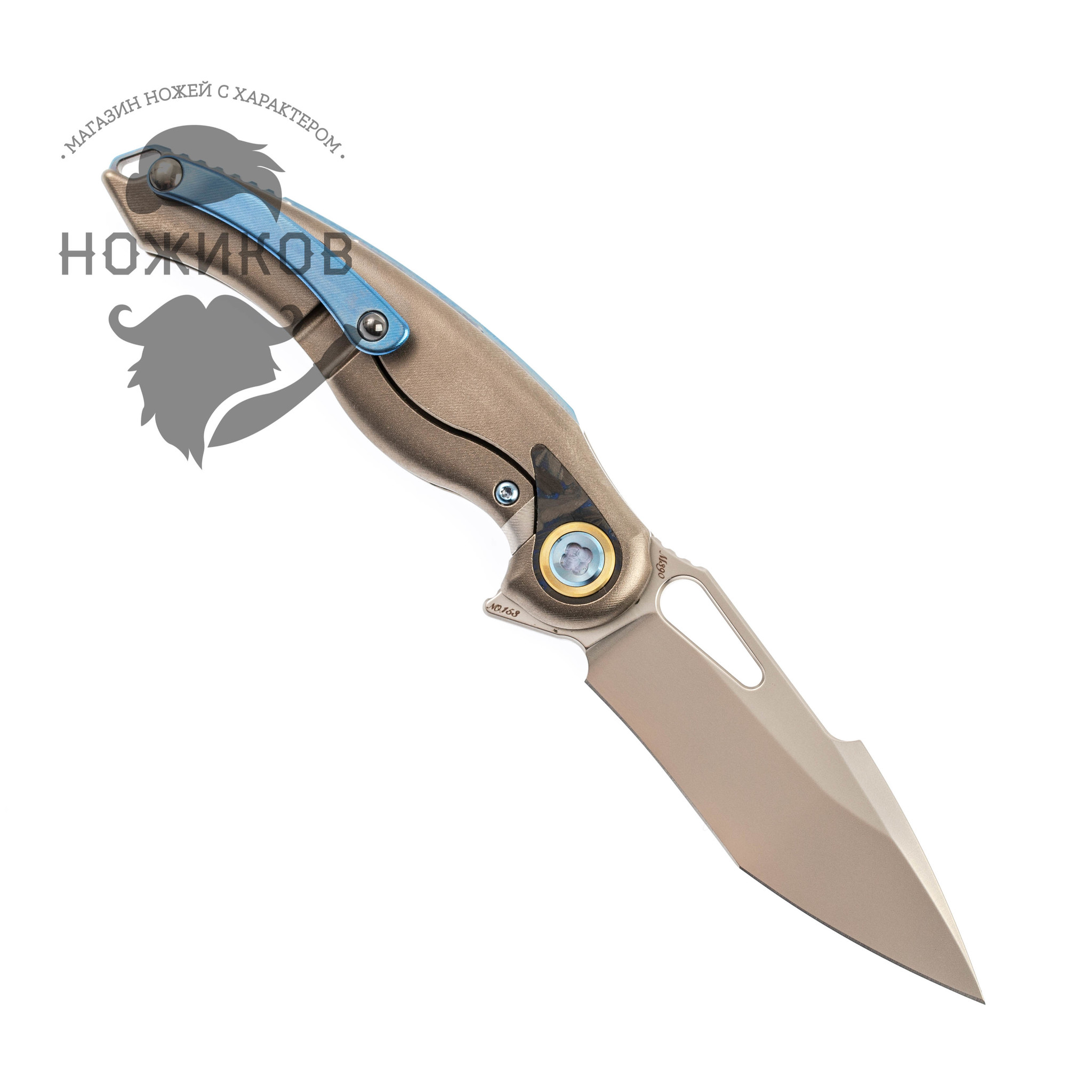 Нож складной Rikeknife Unicorn, сталь M390, Blue Carbon от Ножиков