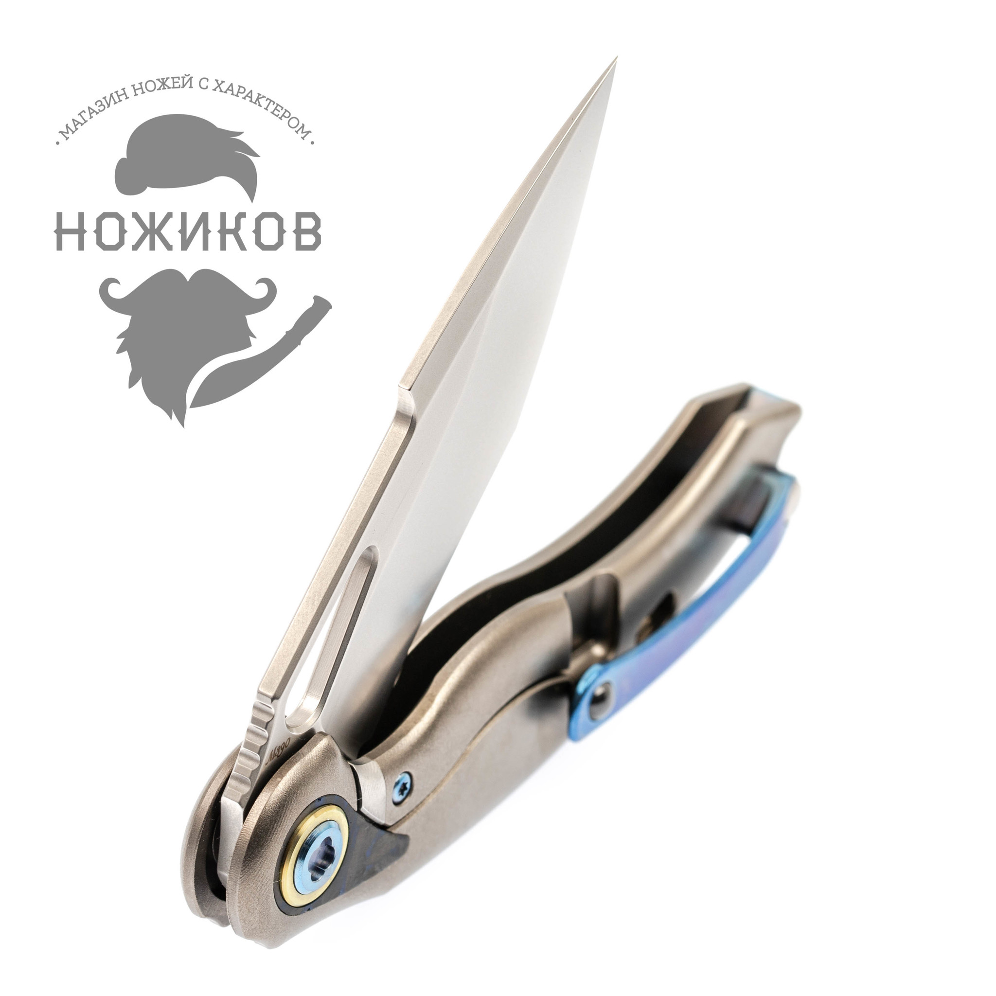 Нож складной Rikeknife Unicorn, сталь M390, Blue Carbon от Ножиков