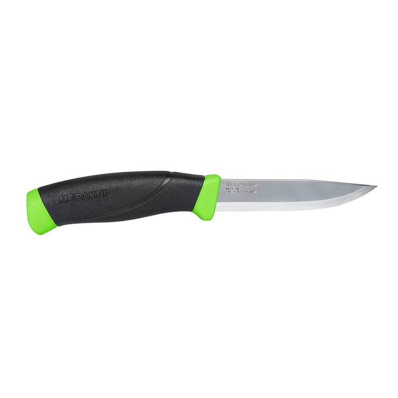 Нож с фиксированным лезвием Morakniv Companion Green, сталь Sandvik 12C27, рукоять пластик/резина, зеленый - фото 4