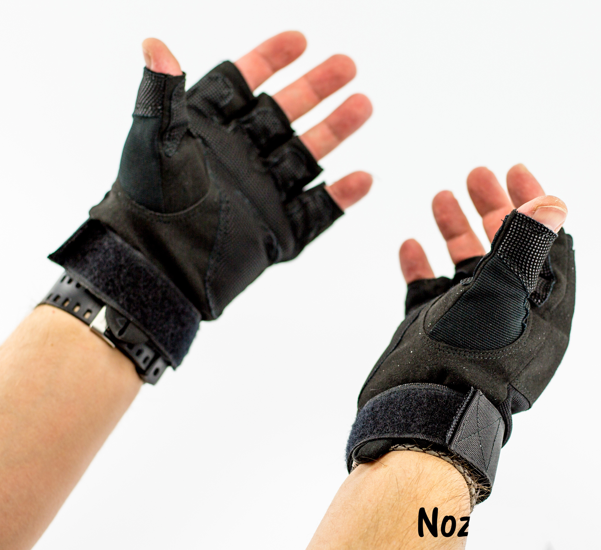 Тактические перчатки без пальцев, черные размер XL - фото 5