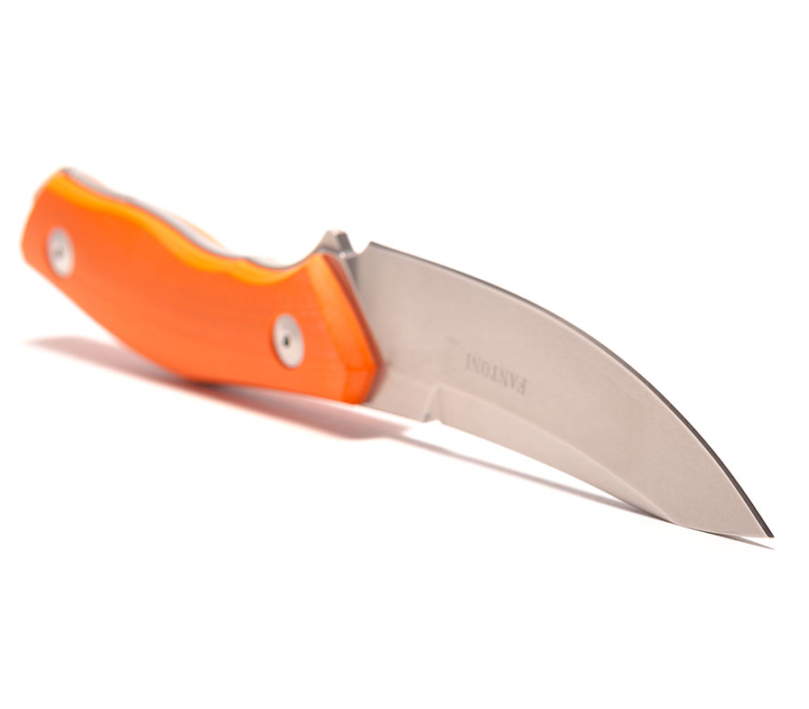 Нож с фиксированным клинком C.U.T. Fixed, Orange G-10 Scales, Stonewashed CPM® S30V™, Dmitry Sinkevich (SiDiS) Design, Kydex Sheath 10.6 см. - фото 3