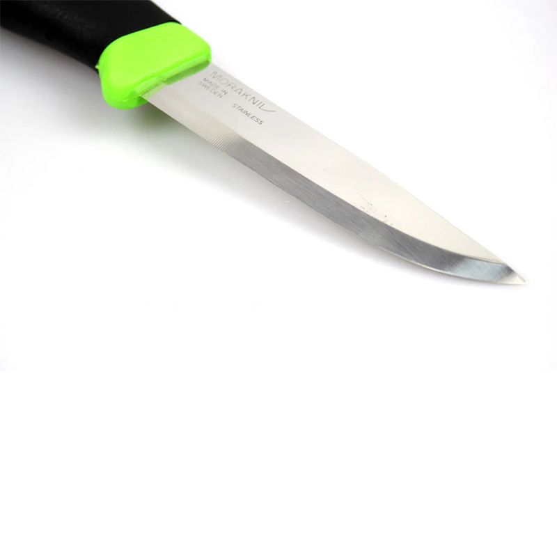 Нож с фиксированным лезвием Morakniv Companion Green, сталь Sandvik 12C27, рукоять пластик/резина, зеленый - фото 6