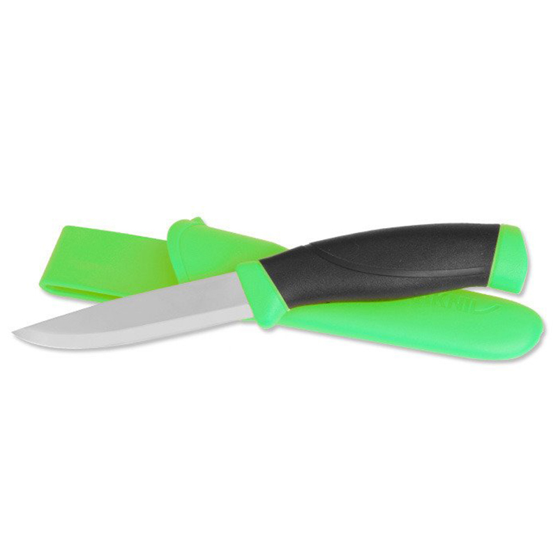Нож с фиксированным лезвием Morakniv Companion Green, сталь Sandvik 12C27, рукоять пластик/резина, зеленый от Ножиков