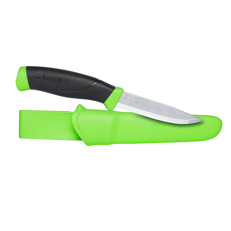 Нож с фиксированным лезвием Morakniv Companion Green, сталь Sandvik 12C27, рукоять пластик/резина, зеленый от Ножиков