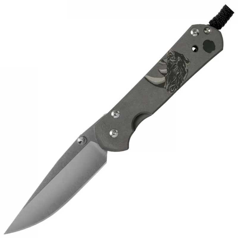 фото Складной нож chris reeve large sebenza 21, сталь s35vn, рукоять титановый сплав, гравировка rhino