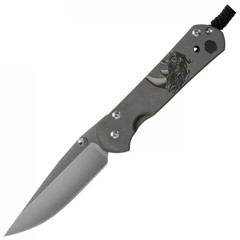 Фото Складной нож Chris Reeve Large Sebenza 21, сталь S35VN, рукоять титановый сплав, гравировка Rhino