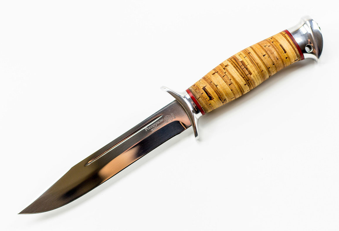 фото Нож разведчик, сталь 95х18, береста росоружие