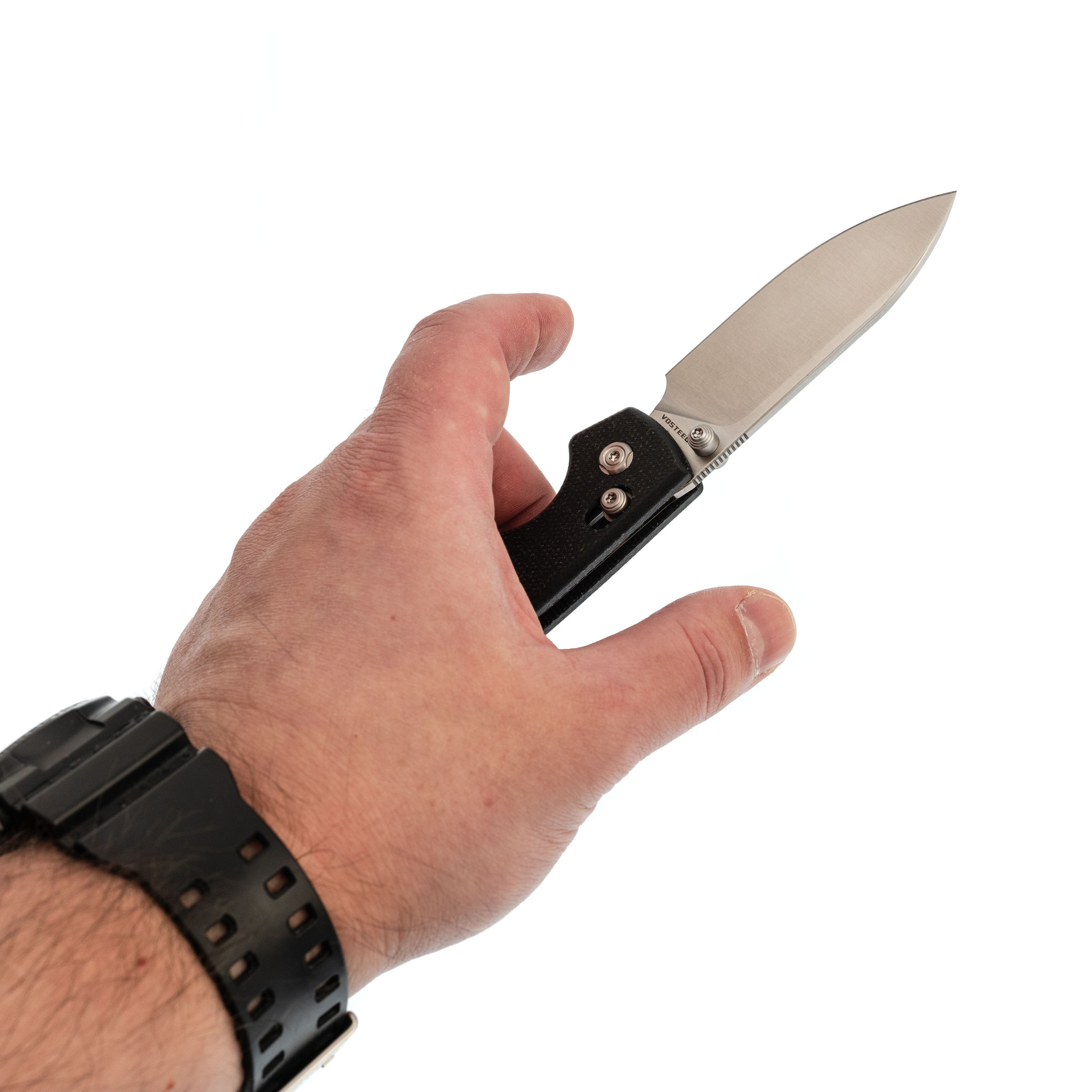 Складной нож Raccoon CB Vosteed, сталь 14C28N, рукоять микарта, черный - фото 7