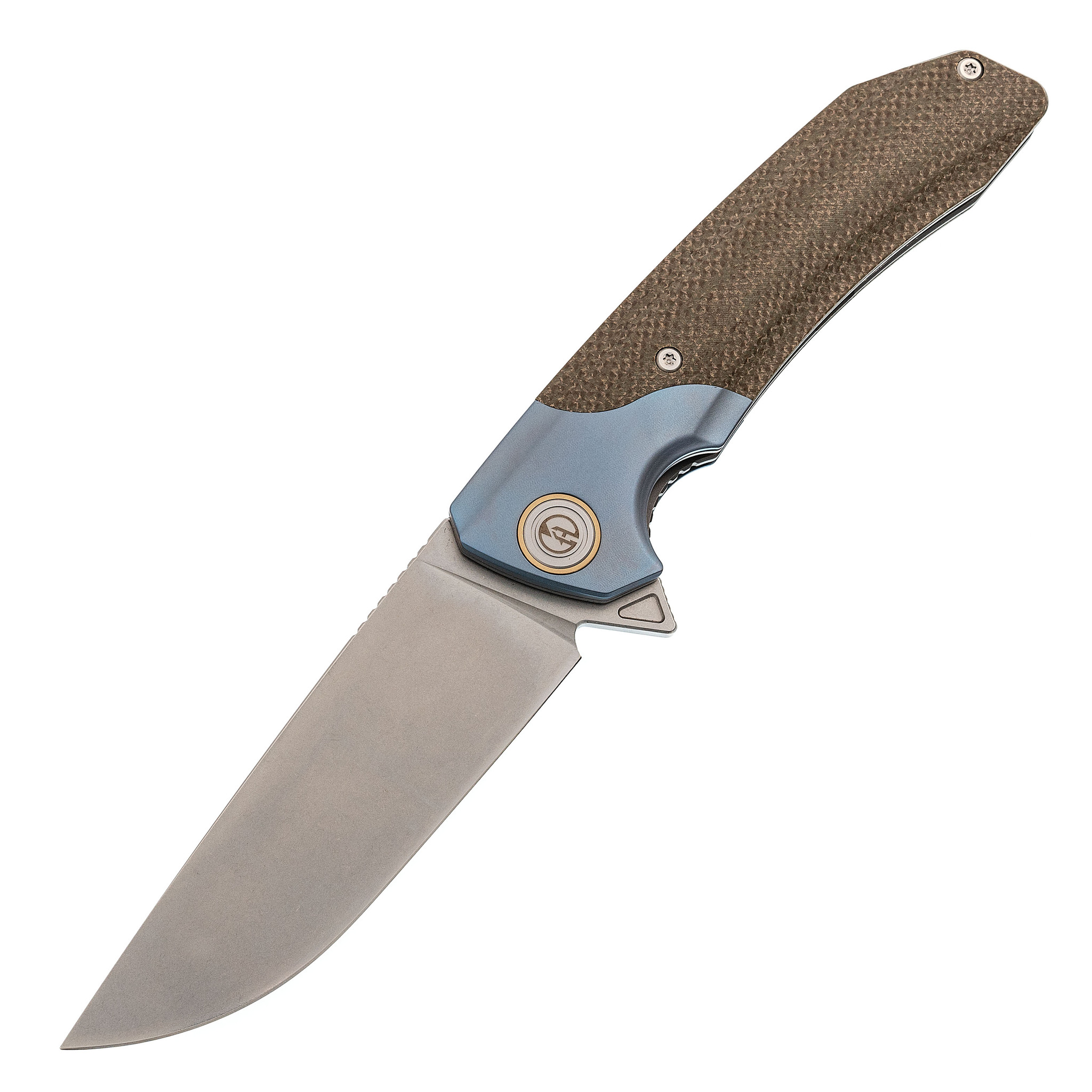 Складной нож Maxace Goliath Blue, сталь Bohler K110, Micarta