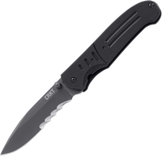 Фото Полуавтоматический складной нож Ignitor T Veff Serrations™, CRKT 6865, сталь 8Cr14MoV Titanium Nitride, рукоять стеклотекстолит G10