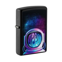 Фото Зажигалка ZIPPO Astronaut с покрытием Black Matte, латунь/сталь, чёрная, матовая, 38x13x57 мм