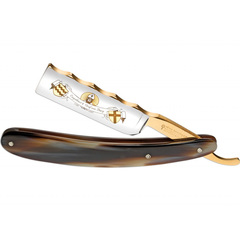 Фото Опасная бритва Boker  Graf Engelbert II, немецкая углеродистая сталь 1.2210 (115CrV3), рукоять кость, цвет коричневый