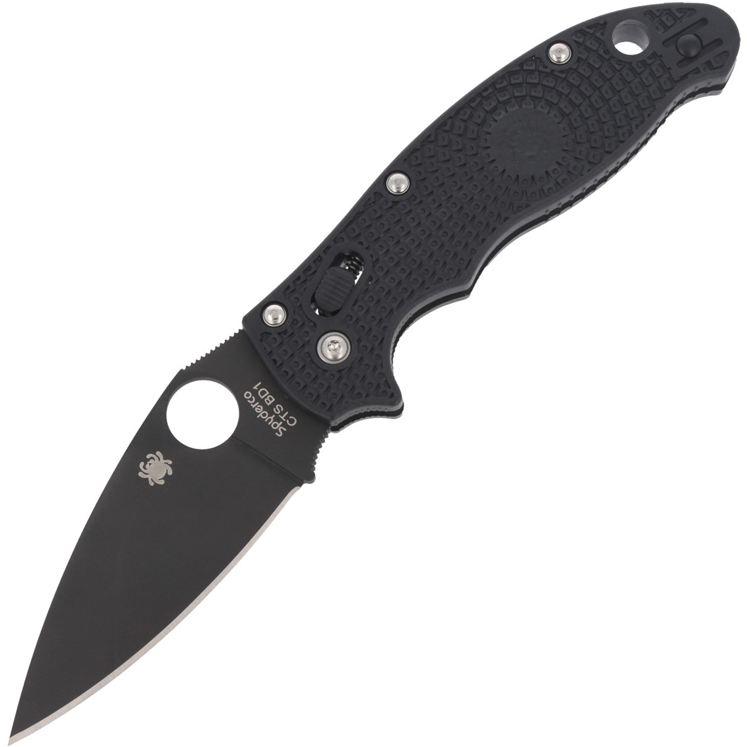 Нож складной Manix 2 Spyderco C101PBBK2, сталь Carpenter CTS™ - BD1 Alloy Black DLC Coated Plain, рукоять пластик FRCP, чёрный - фото 1