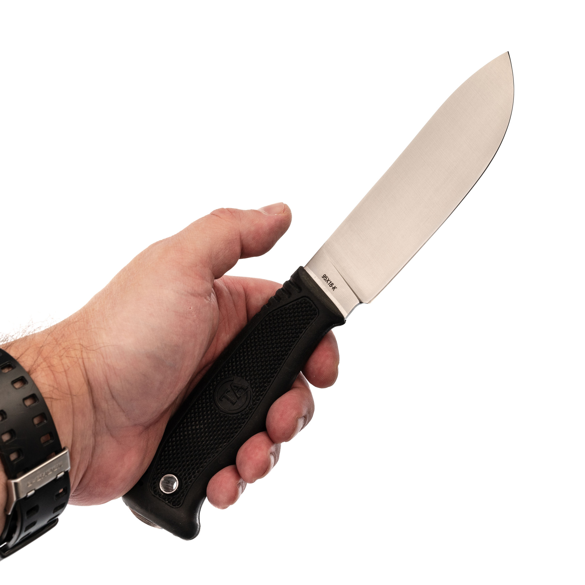 Нож Ротный-2 сталь 95х18, рукоять резина - фото 5