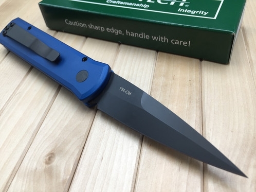 Автоматический складной нож Pro-Tech Godson 721-Blue, сталь 154CM, рукоять алюминий, синий - фото 8