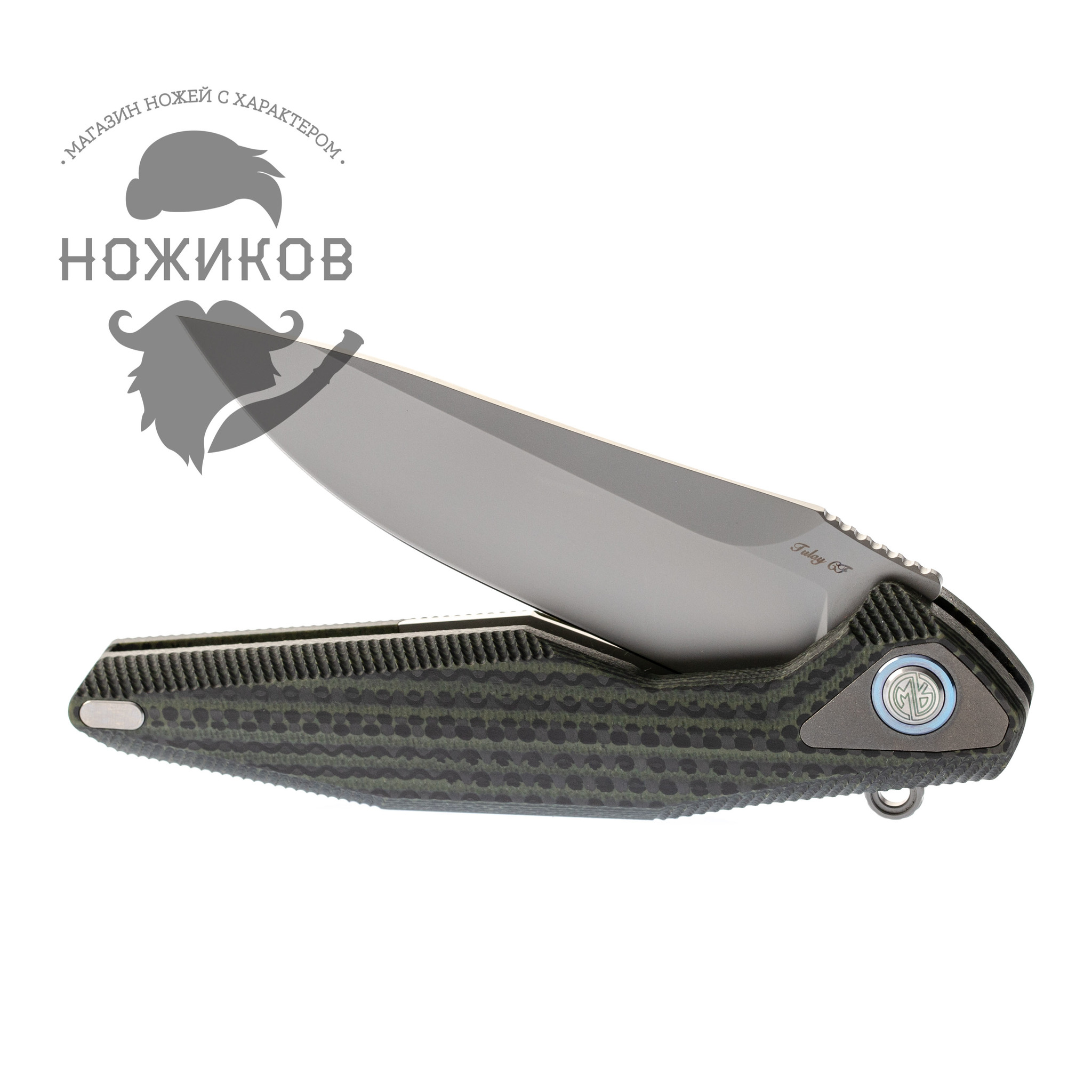 Нож складной Tulay Rikeknife, сталь 154CM, Green G10/Carbon Fiber - фото 10