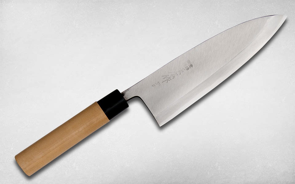 Нож кухонный Деба 210 мм, Masahiro, 16209, сталь Ки Гами, магнолия, коричневый