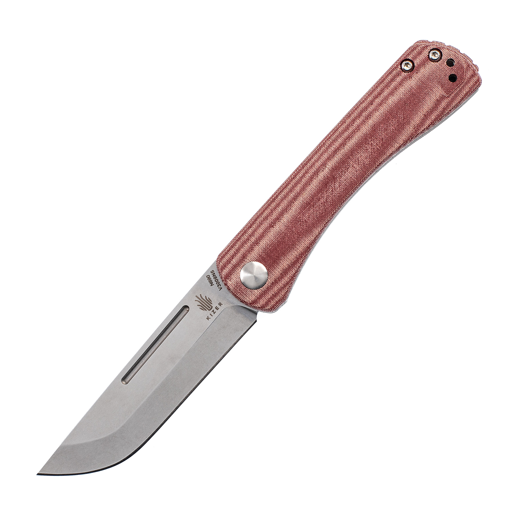 Складной нож Kizer Pinch, сталь N690, рукоять Red Micarta - фото 1