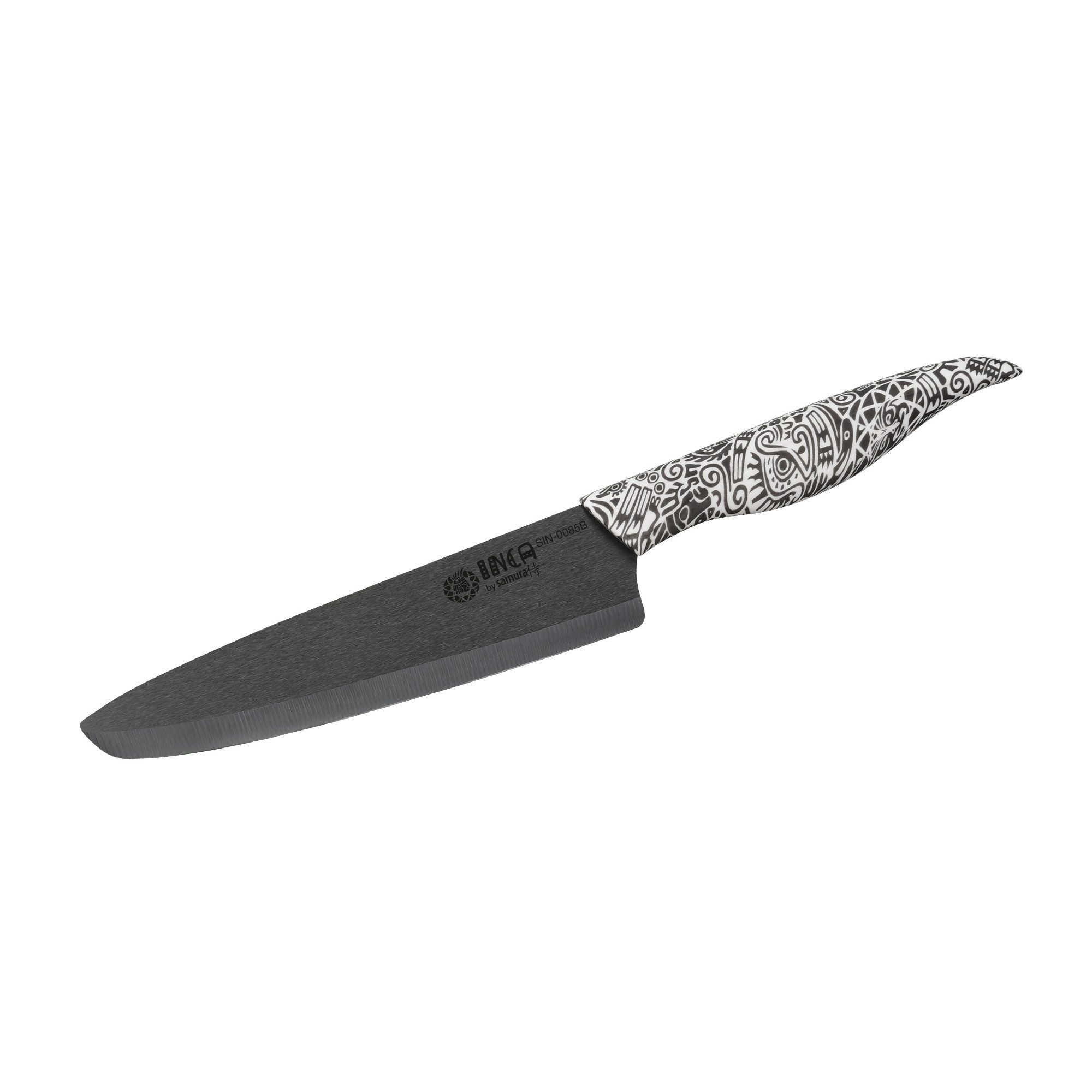 Нож кухонный Шеф Samura Inca 187 мм, чёрная циркониевая керамика, рукоять пластик