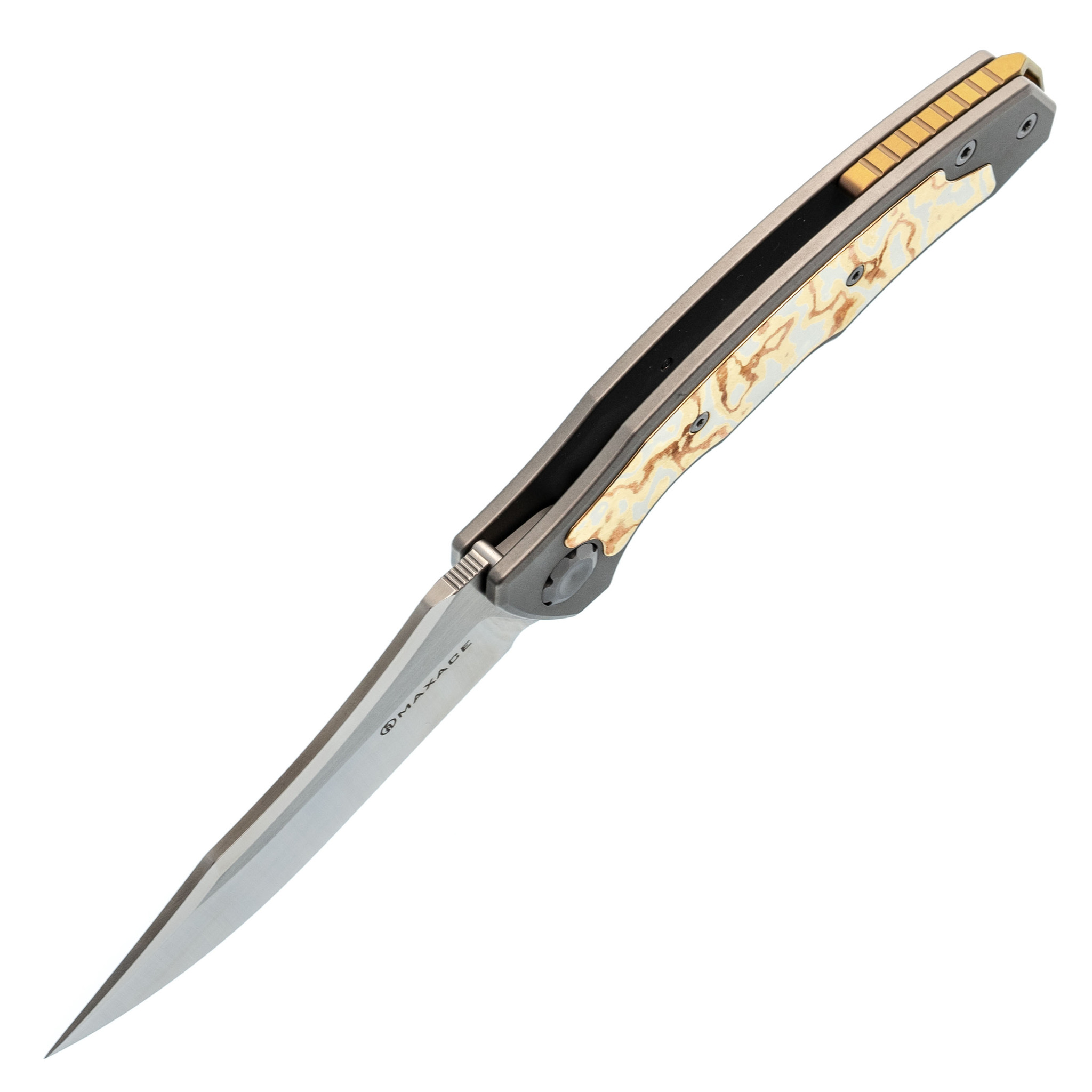 Складной нож Maxace Halictus Mokume, сталь M390, рукоять Mokume/Titanium - фото 2