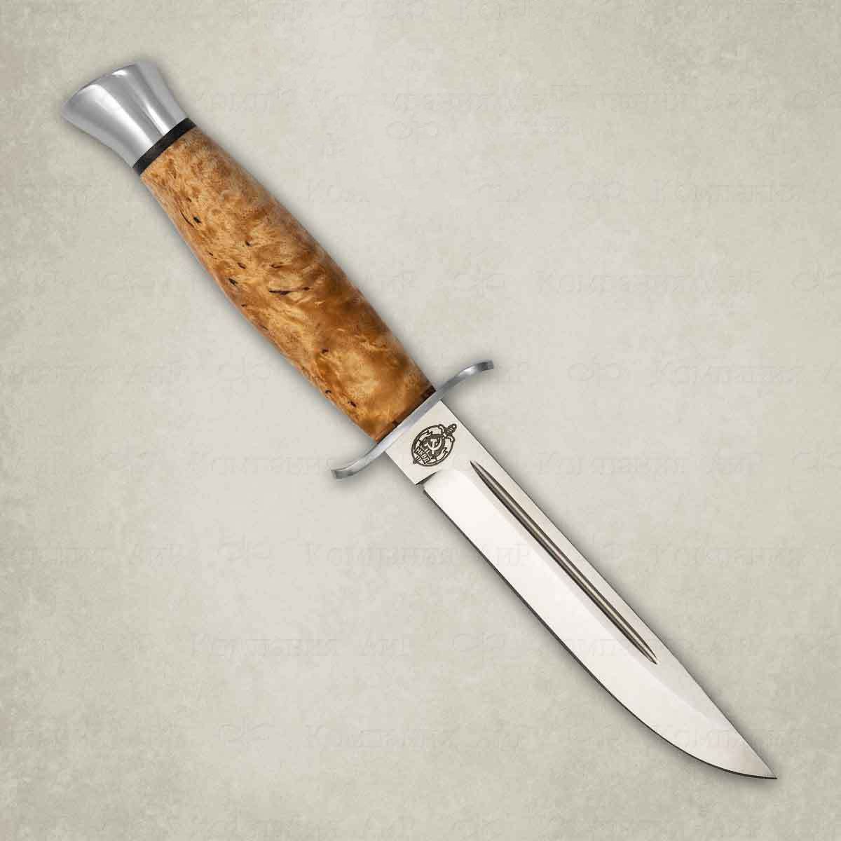 Нож АиР Финка-2, сталь К-340, рукоять карельская береза - фото 1