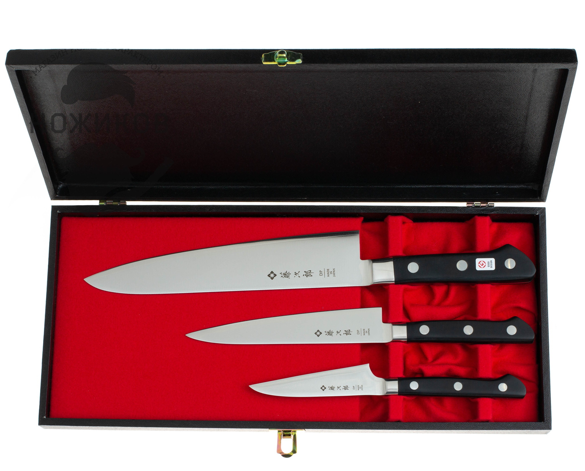 Набор из 3-х кухонных ножей, Tojiro, сталь VG-10, DP-GIFTSET-A, в подарочной упаковке - фото 3