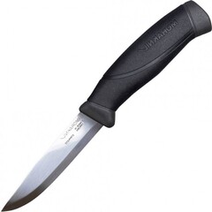 Фото Нож с фиксированным лезвием Morakniv Companion Anthracite, сталь Sandvik 12C27, рукоять пластик/резина, черный