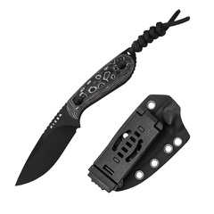Фото Туристический нож Kizer Buddy DLC сталь M390, рукоять White Storm FatCarbon