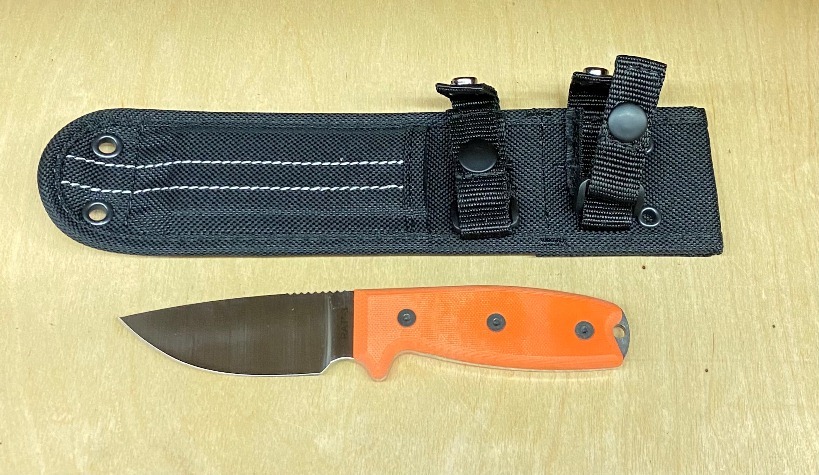 фото Нож rat-3 hunter, сталь d2, рукоять микарта, оранжевый ontario
