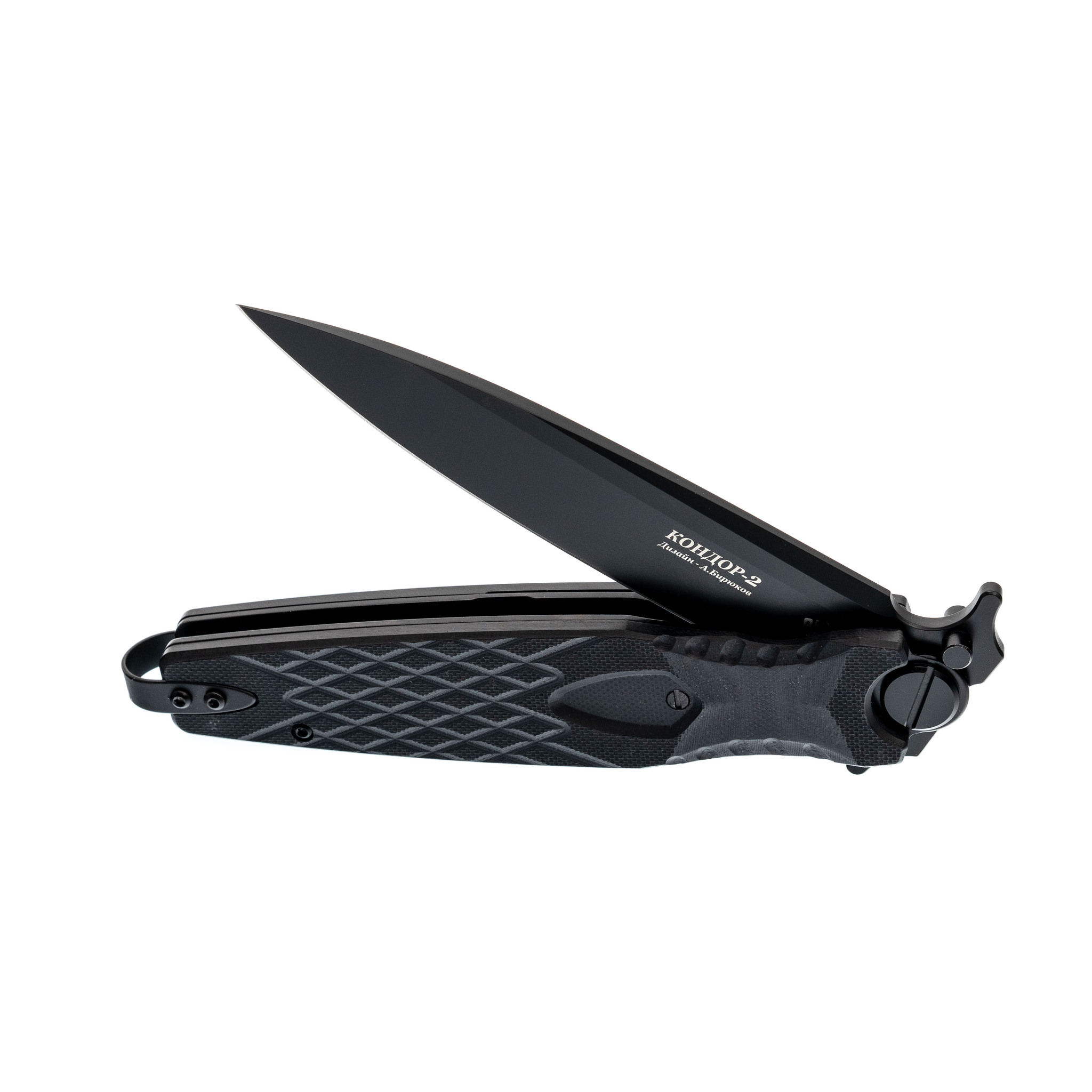 Складной нож Кондор 2 Black, сталь D2, рукоять G10 - фото 5
