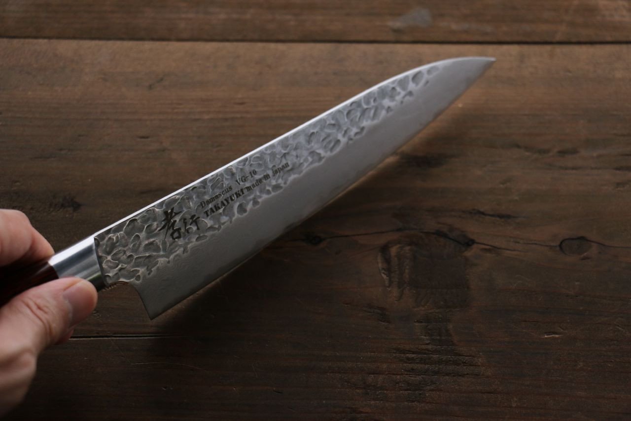 Кухонный нож шефа Sakai Takayuki, сталь VG-10 Damascus, рукоять дерево пакка от Ножиков