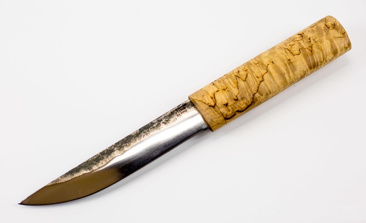 Нож Якутский ручной ковки, сталь Х12МФ, карельская береза от Ножиков