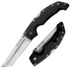 Фото Складной нож Cold Steel Voyager Large Tanto, сталь AUS-10A, тактический нож, рукоять Griv-Ex черный