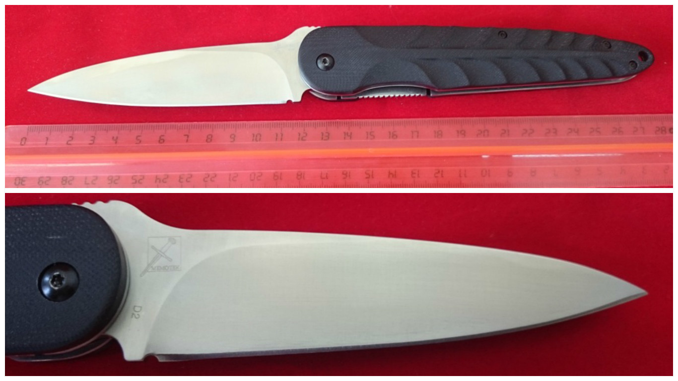 Складной нож Hikari Tactical Mino Kami, сталь D2, рукоять черный G10 от Ножиков
