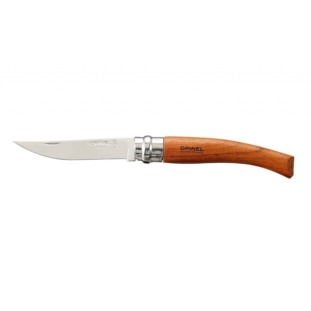 Нож складной филейный Opinel №8 VRI Folding Slim Bubinga, сталь Sandvik 12C27, рукоять из дерева бубинго, 000015 - фото 2