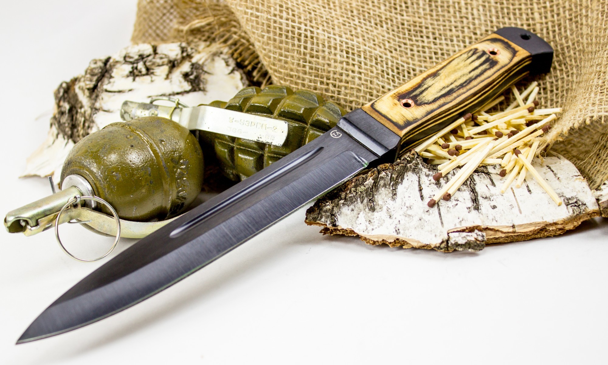 Нож Горец-2, сталь 65Г, бакелитовая фанера от Ножиков