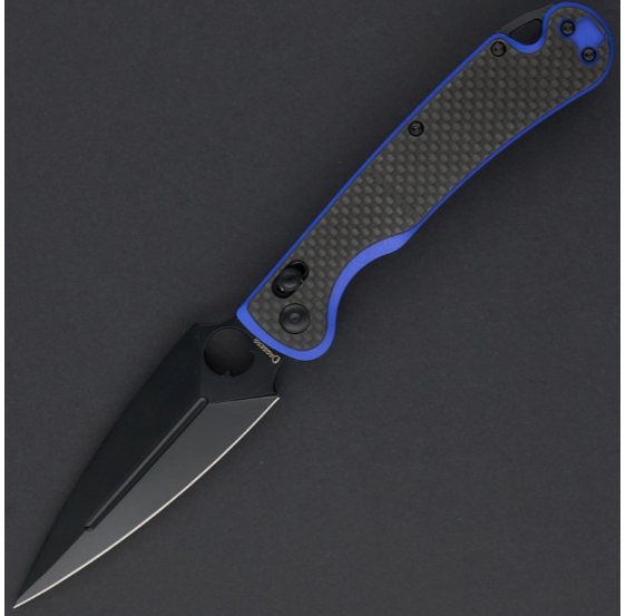 Складной нож Daggerr Arrow x-lock CF DLC, сталь D2, рукоять карбон + G10 сине-черная