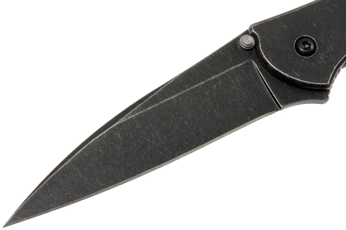 Складной нож Leek - Kershaw 1660BLKW, сталь Sandvik™ 14C28N с покрытием Black-Oxide BlackWash™, рукоять нержавеющая сталь 410 Stainless Steel, чёрный - фото 4