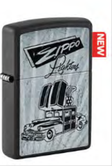 Фото Зажигалка ZIPPO Car Design с покрытием Black Matte, латунь/сталь, черная