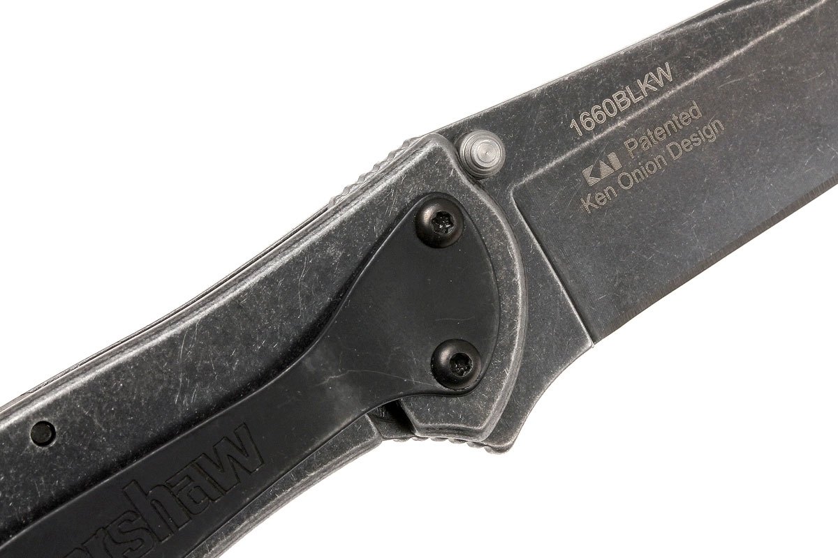 Складной нож Leek - Kershaw 1660BLKW, сталь Sandvik™ 14C28N с покрытием Black-Oxide BlackWash™, рукоять нержавеющая сталь 410 Stainless Steel, чёрный - фото 7