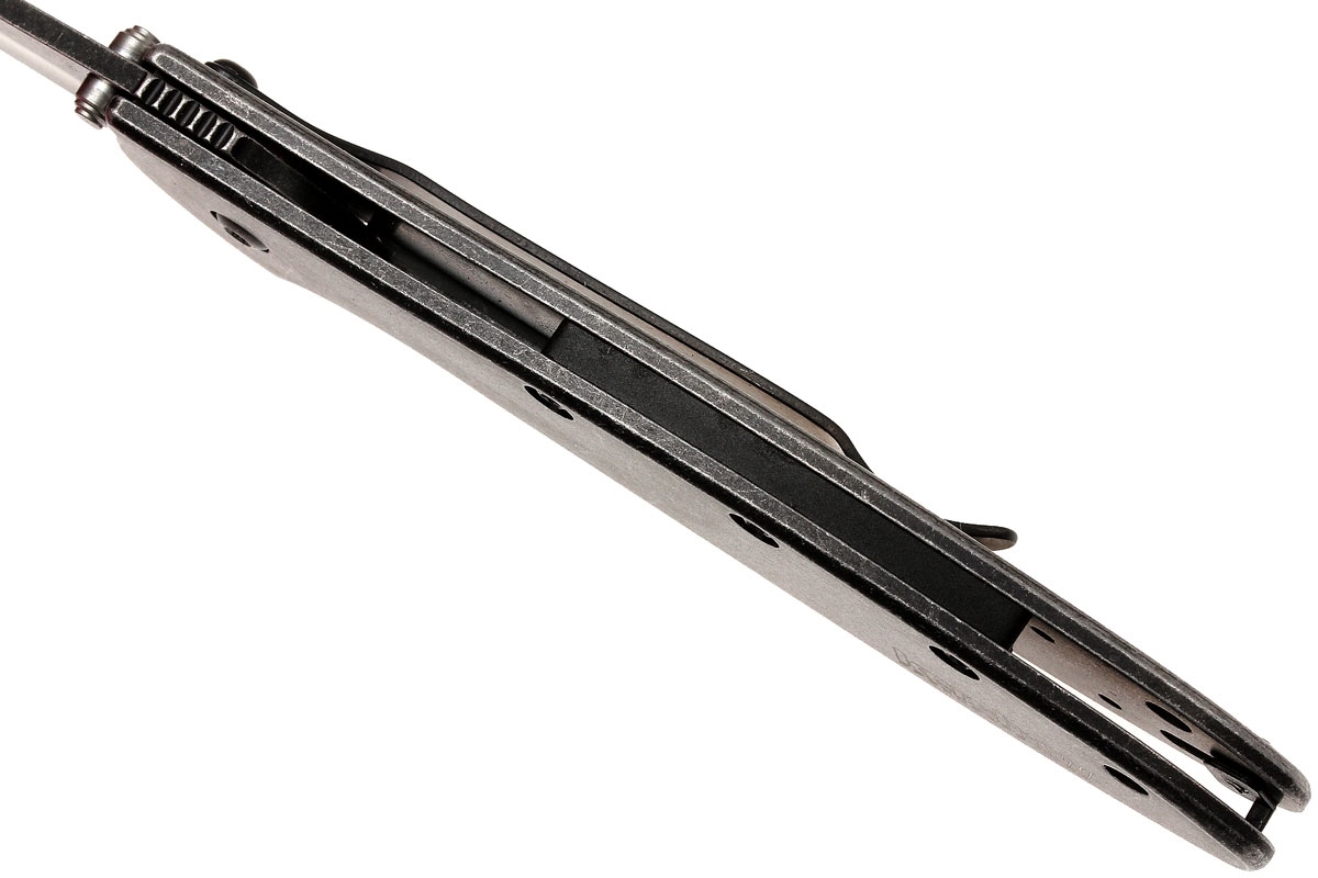Складной нож Leek - Kershaw 1660BLKW, сталь Sandvik™ 14C28N с покрытием Black-Oxide BlackWash™, рукоять нержавеющая сталь 410 Stainless Steel, чёрный - фото 8
