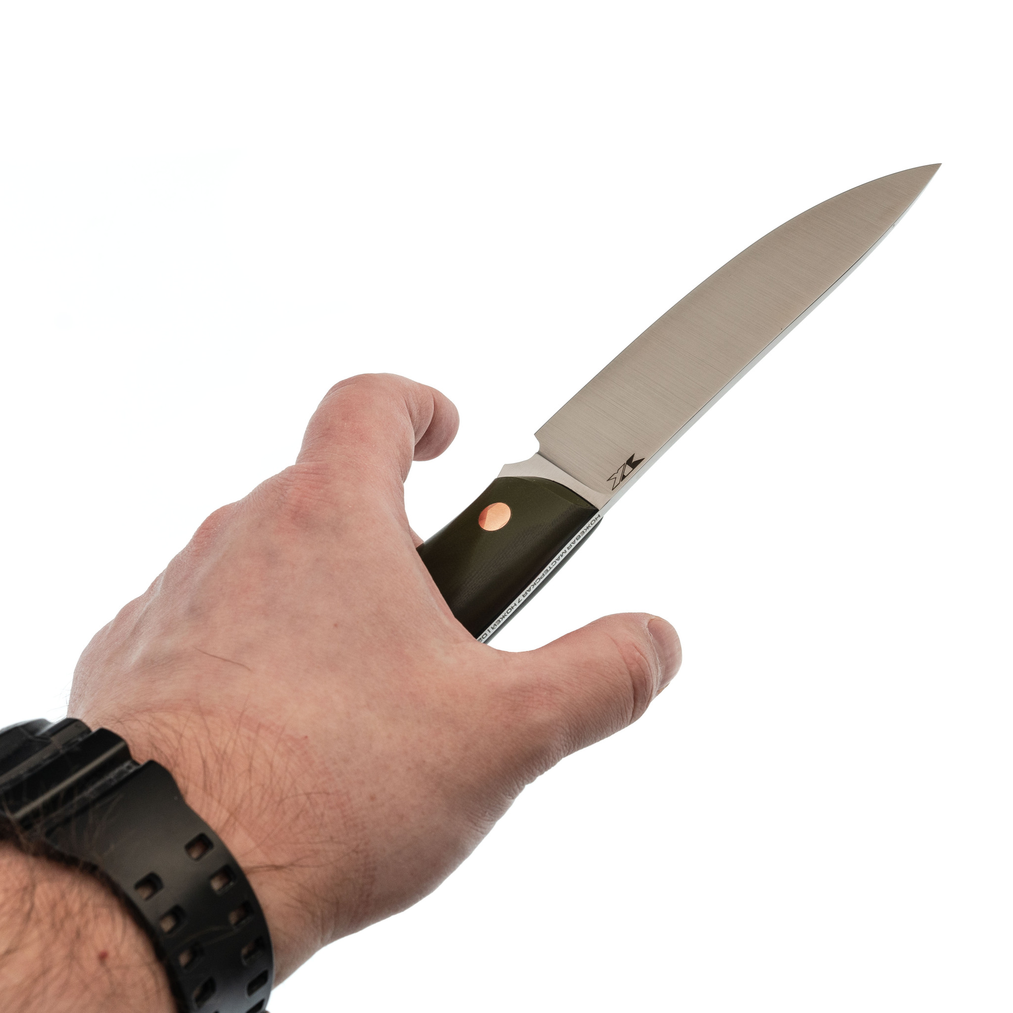 Нож Бритва, сталь D2, рукоять карбон - фото 6