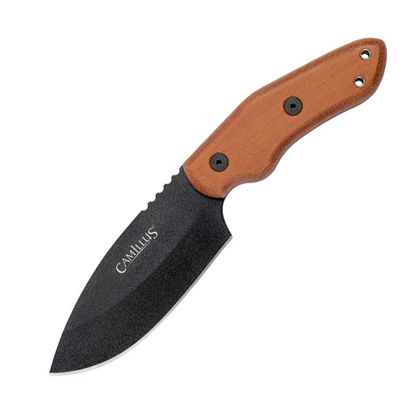 фото Нож с фиксированным клинком camillus ck-9, сталь 1095 carbon steel, рукоять микарта, коричневый