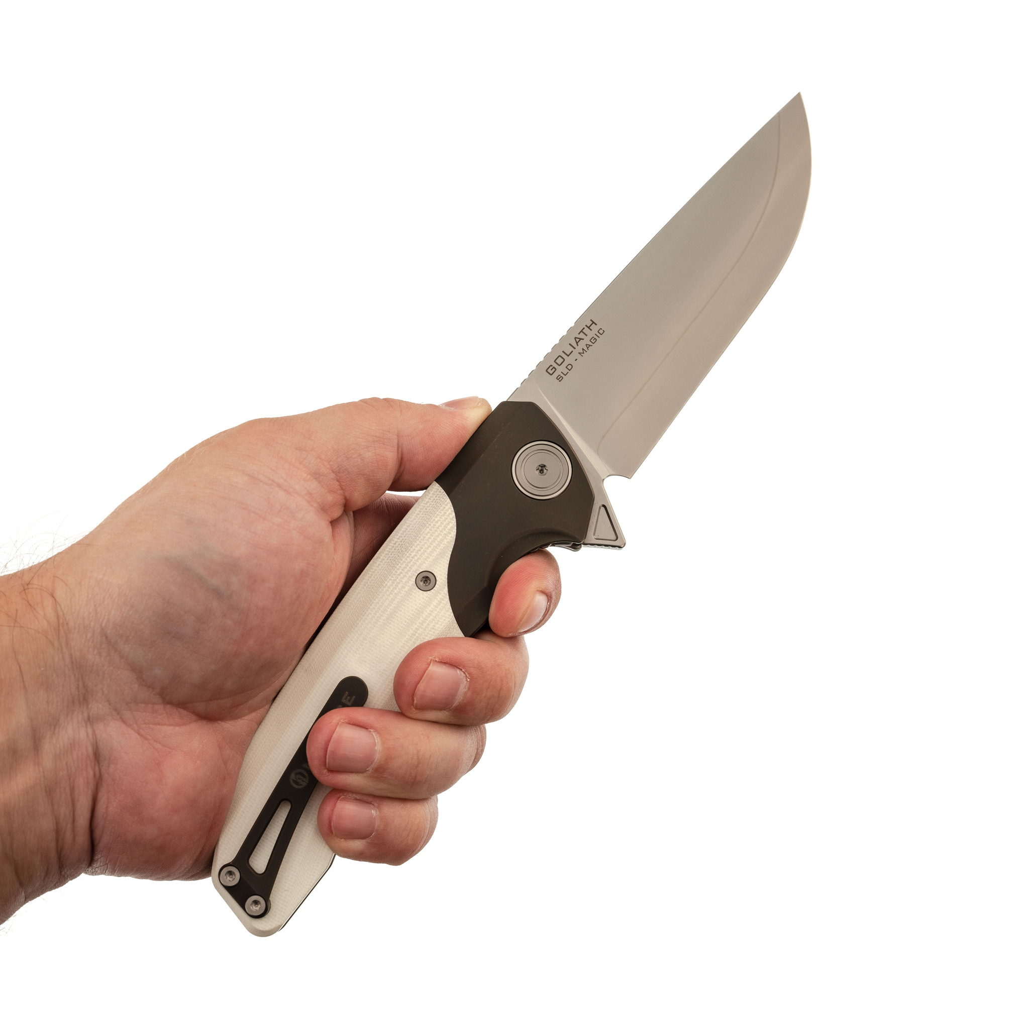 Складной нож Maxace Goliath, cталь SLD-Magic, рукоять G10, белый - фото 7